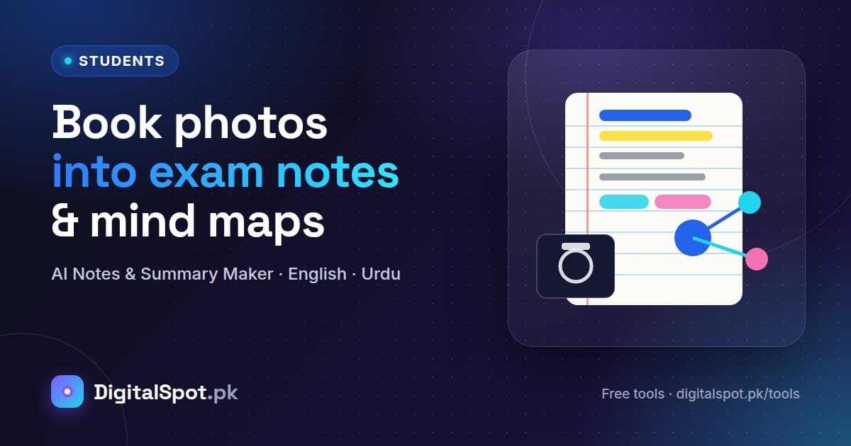 Turn Book Page Photos into Exam Notes, Q&A and Mind Maps (English, Urdu or Both)