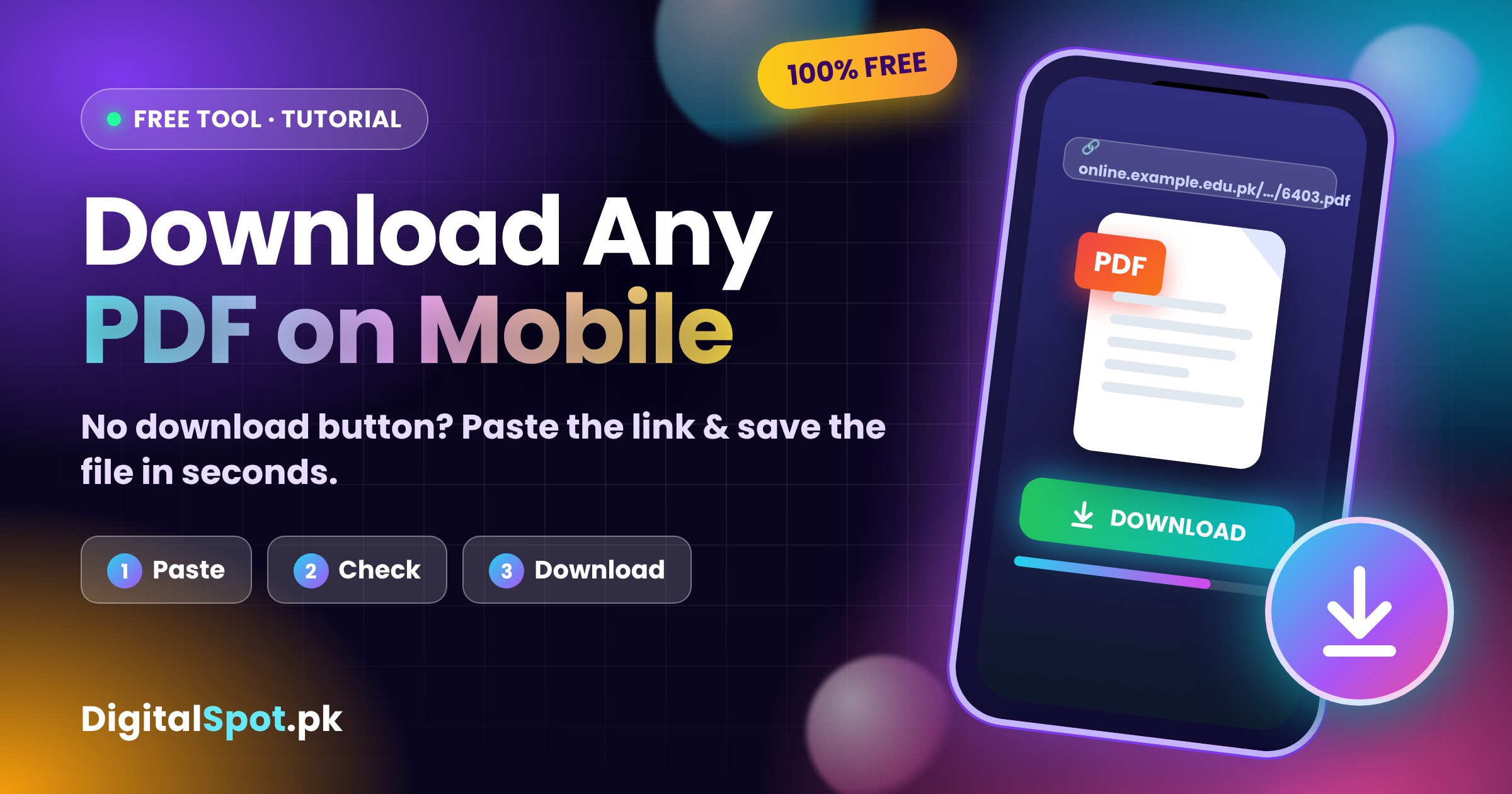 How to Download an Online PDF Book on Mobile (No Download Button) - Free PDF Downloader